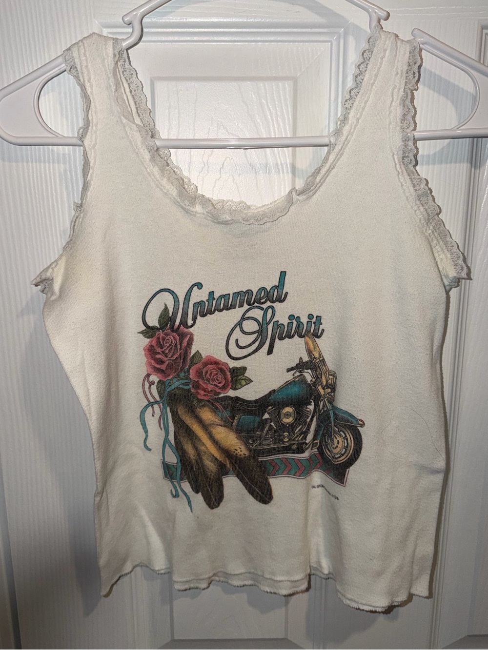 ✨Vintage Harley-Davidson Untamed Spirit Lace Trim 90s tank top- rare✨